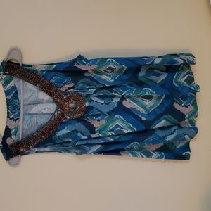 Sonoma XL sleeveless Beaded top pretty blue green NWT